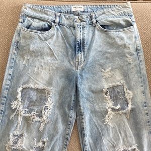 Litz by Uniq Wide Leg Acid Wash Jean